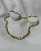 Kalın Halka Zincir Altın Renk Çelik Kolye