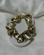 Yaprak Form Detaylı Altın Renk Çelik Kolye