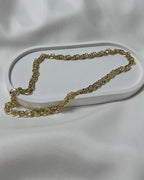 Kalın Halka Zincir Altın Renk Çelik Kolye