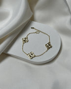 3 Yonca Figürlü Zincir Çelik Bileklik