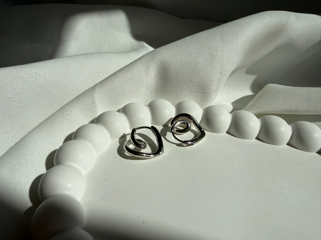 Tasarım Kalp Halka Çelik Küpe