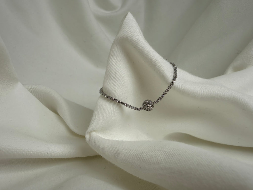 Taşlı Top Charmlı Su Yolu Çelik Bileklik