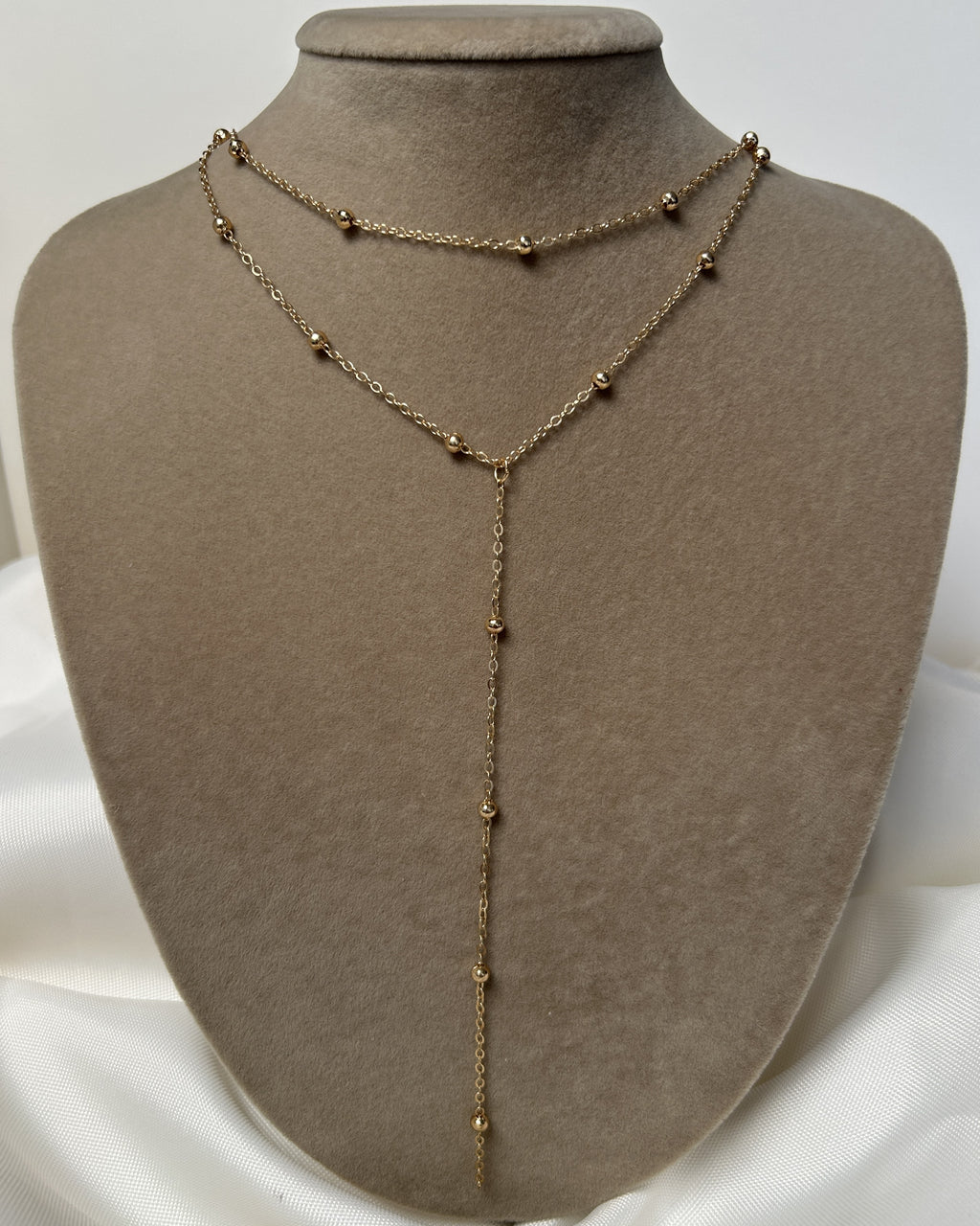 Çift Zincir Top Zincir Y Çelik Kolye