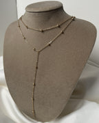 Çift Zincir Top Zincir Y Çelik Kolye