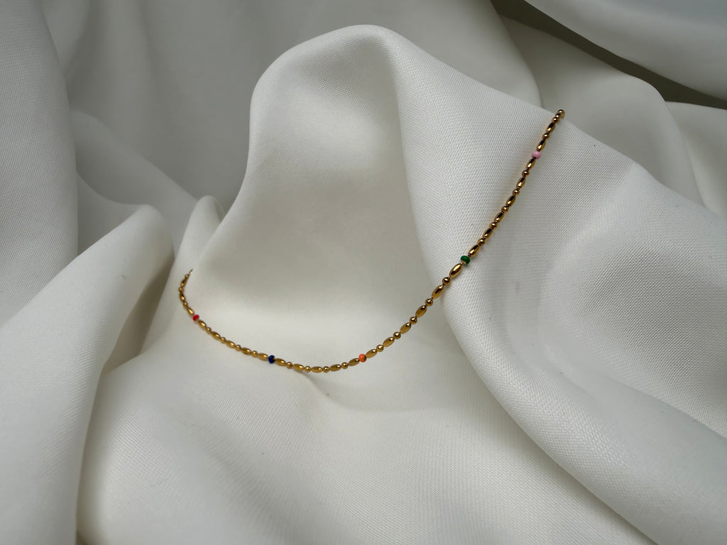 Çelik Renkli Arpa Zincir Kolye