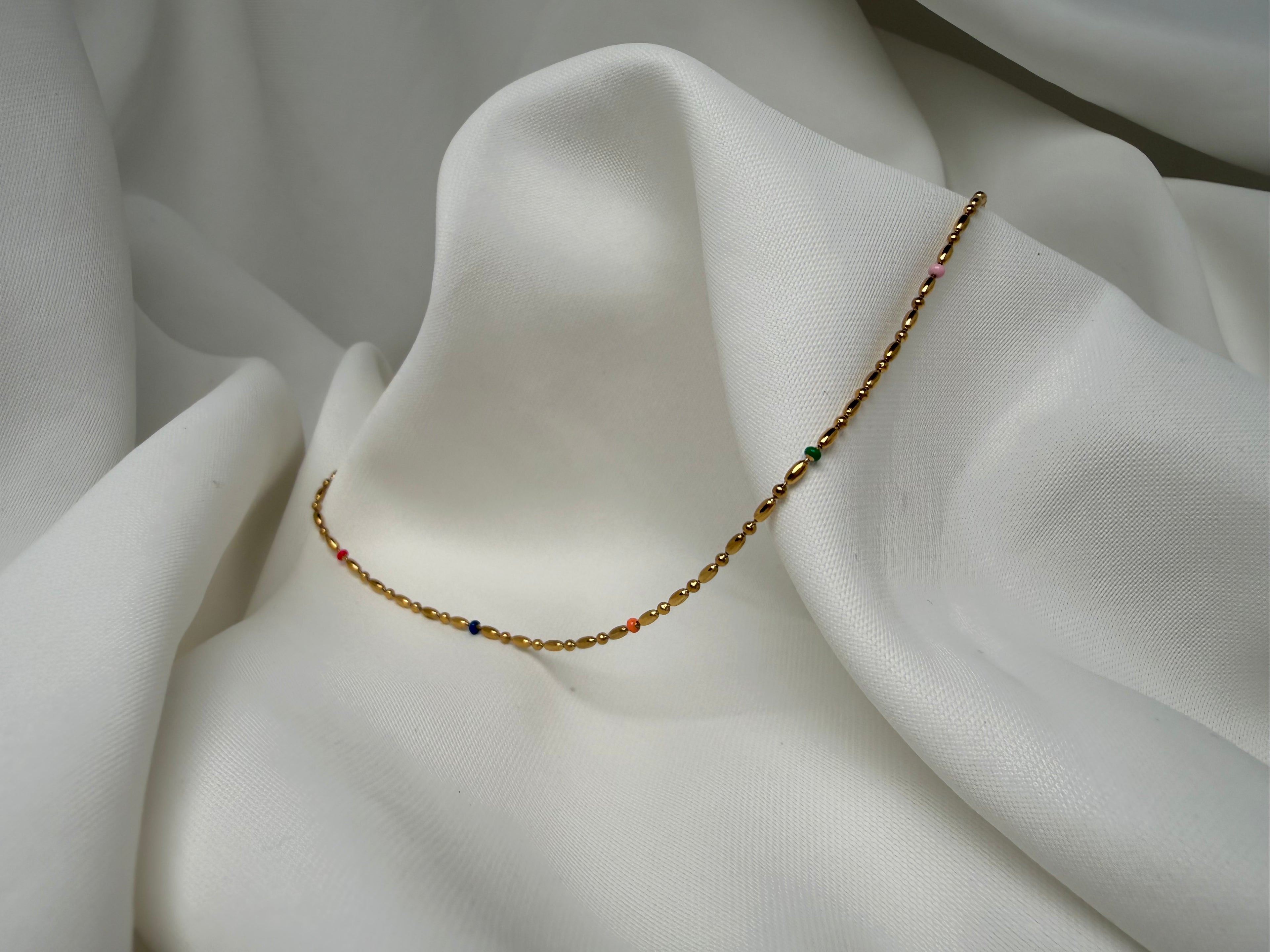 Çelik Renkli Arpa Zincir Kolye