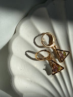 Zirkon Taşlı Zarif Üçgen Sallantılı Çelik Küpe