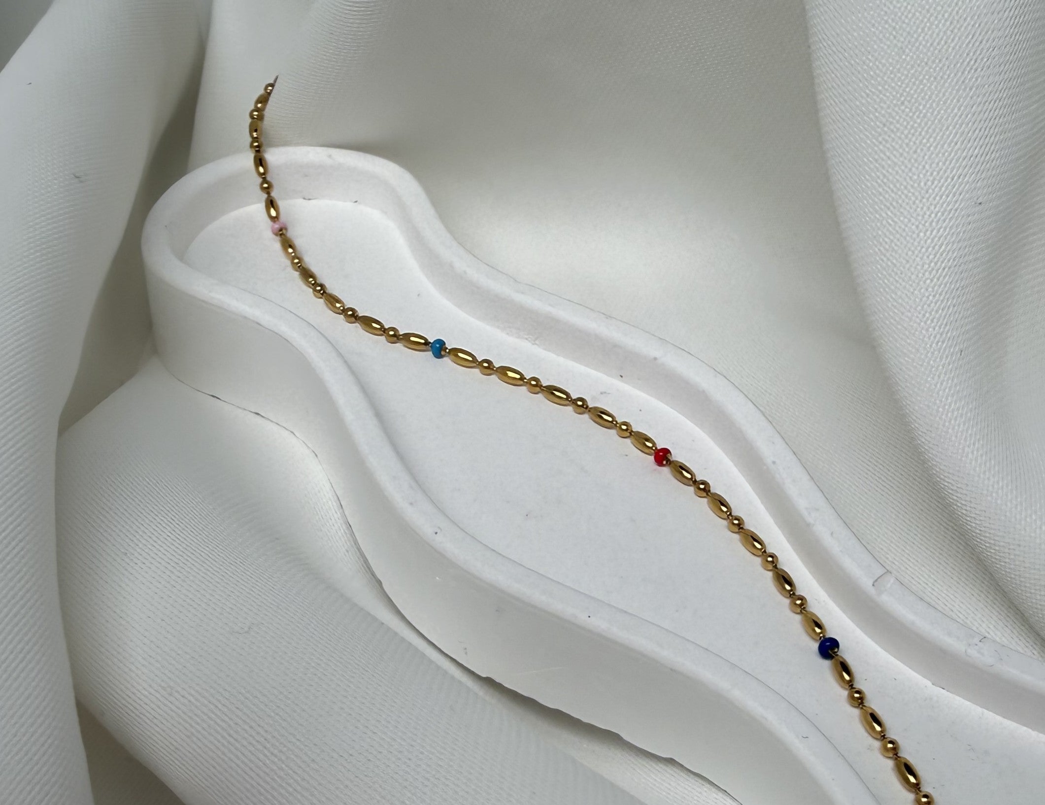 Çelik Renkli Arpa Zincir Kolye