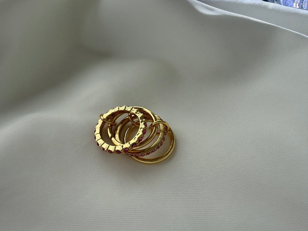 Çift Renkli Çoklu Bağlantılı Çelik Yüzük