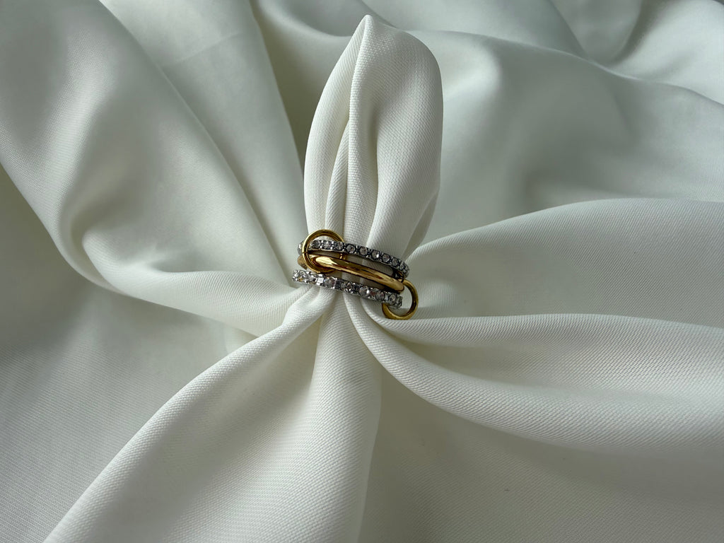 Çift Renkli Çoklu Bağlantılı Çelik Yüzük