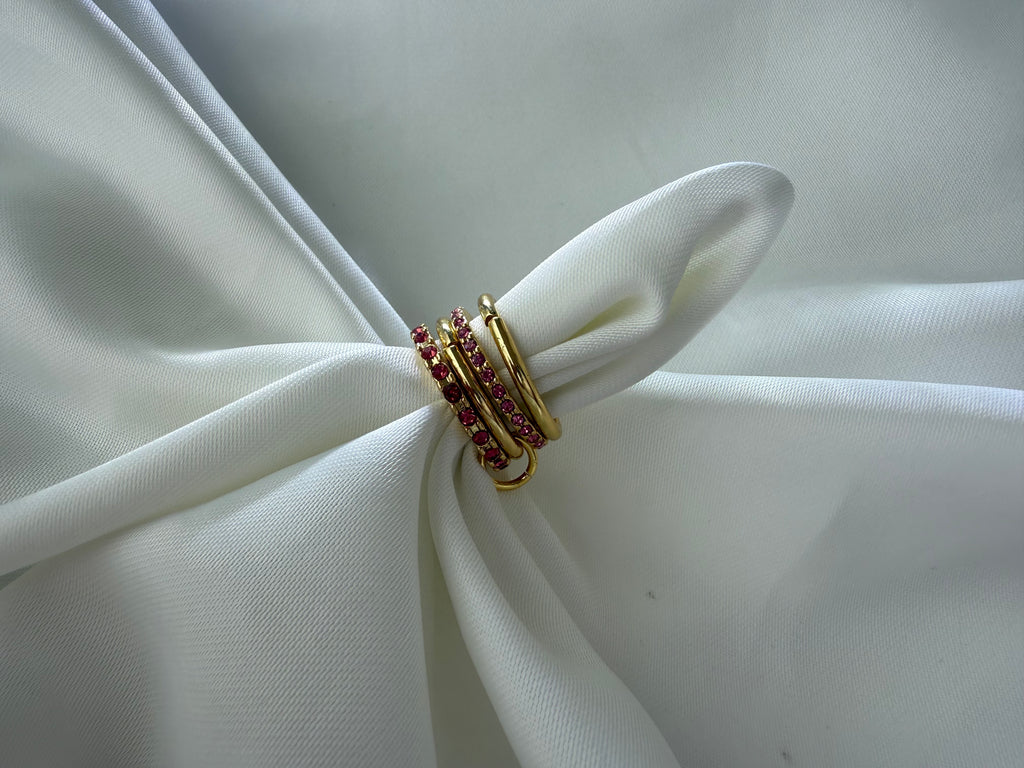 Çift Renkli Çoklu Bağlantılı Çelik Yüzük