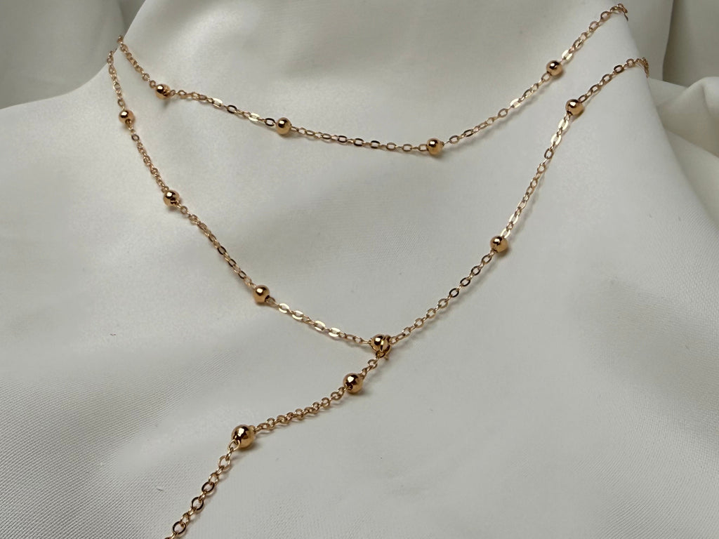 Çift Zincir Top Zincir Y Çelik Kolye