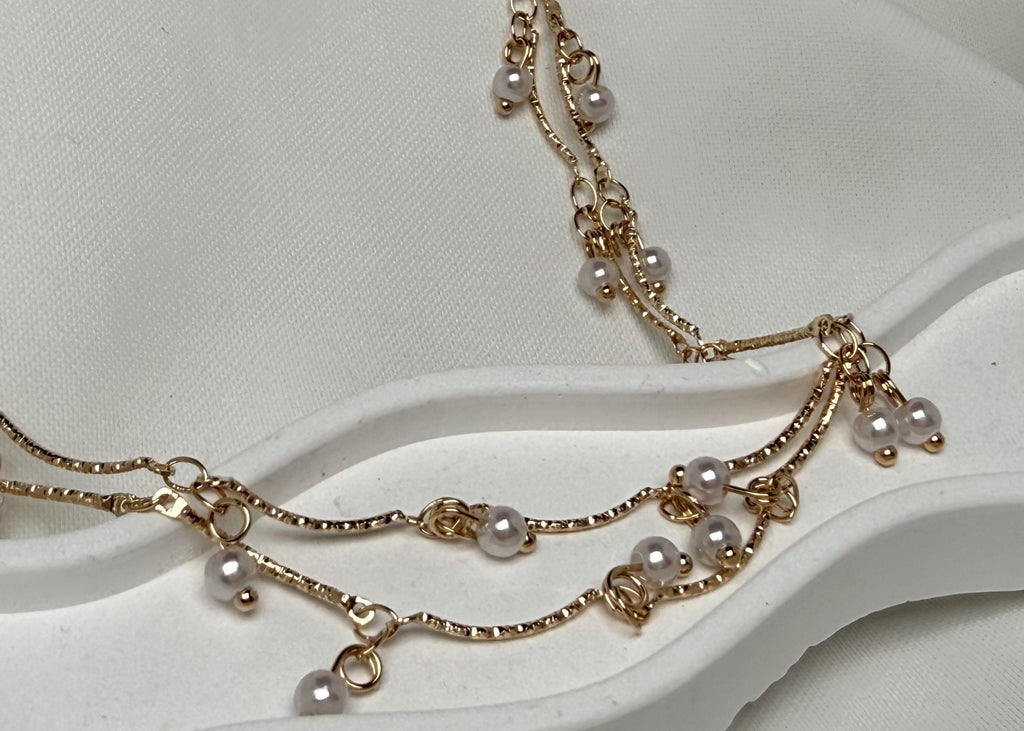 Çelik Ayarlanabilen İncili Sallantılı Şık Y Kolye