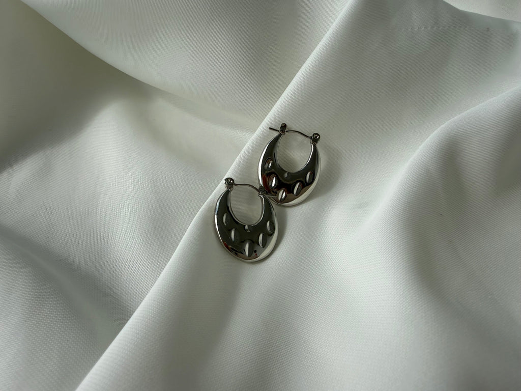 Çizgili Halka Çelik Küpe