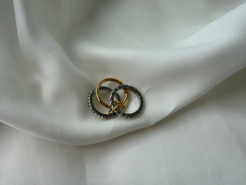 Çift Renkli Çoklu Bağlantılı Çelik Yüzük