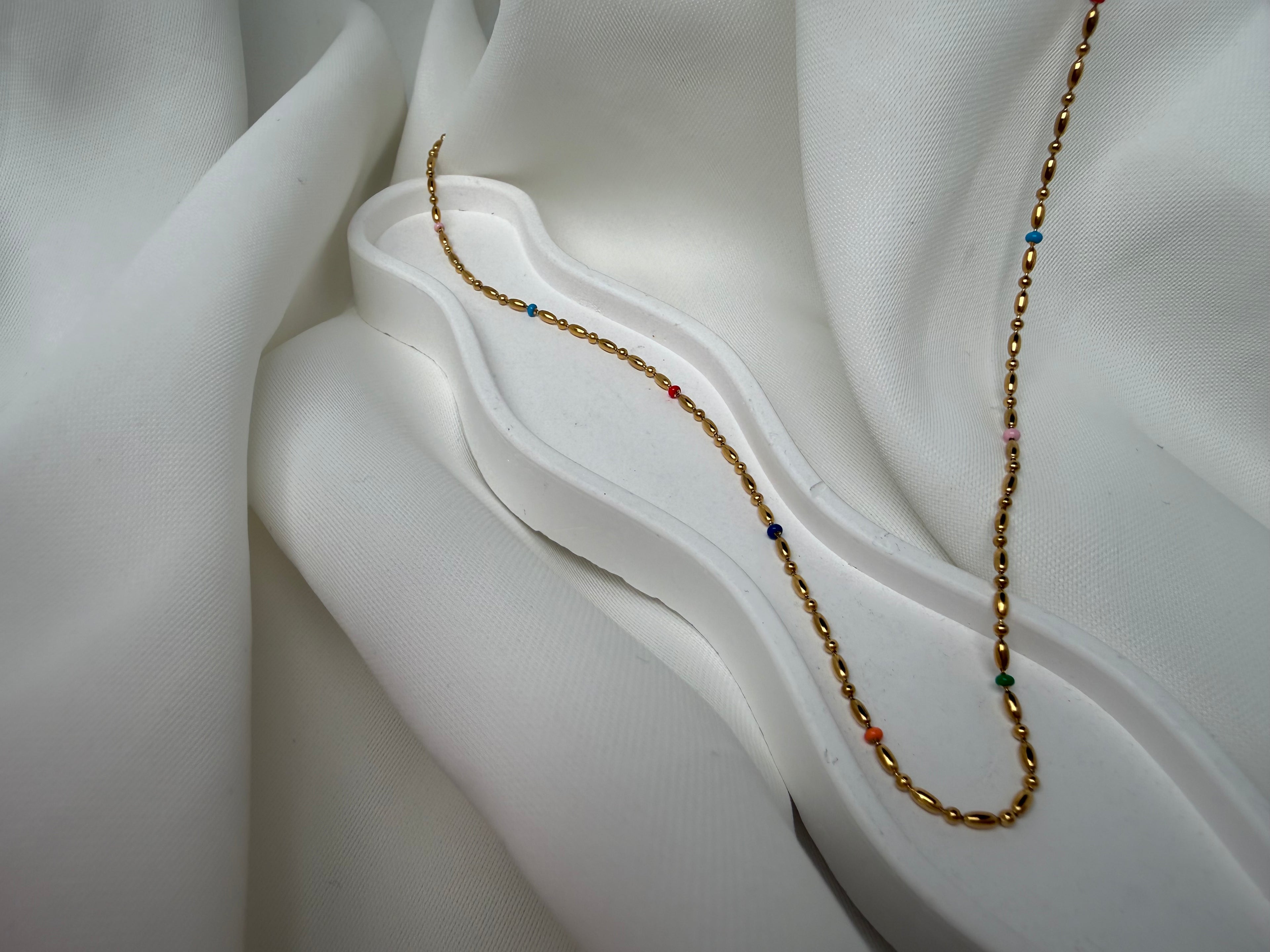 Çelik Renkli Arpa Zincir Kolye